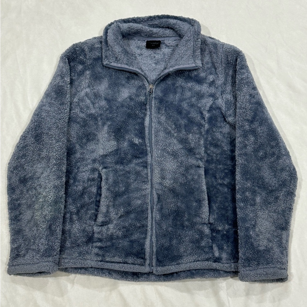 M Blue Sherpa Fleece Plush Full-Zip Jacket 🧥